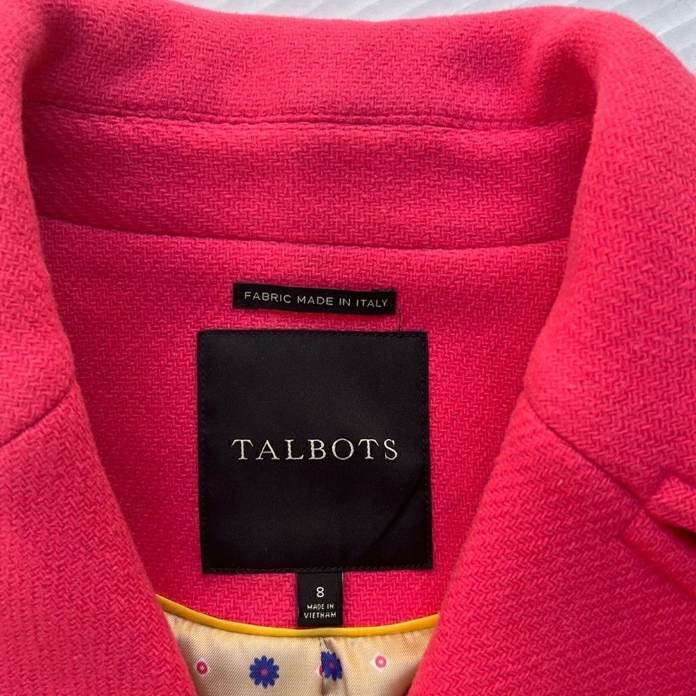 Talbots Albury Short Pea Coat Pink Size 8 - Picture 9 of 17